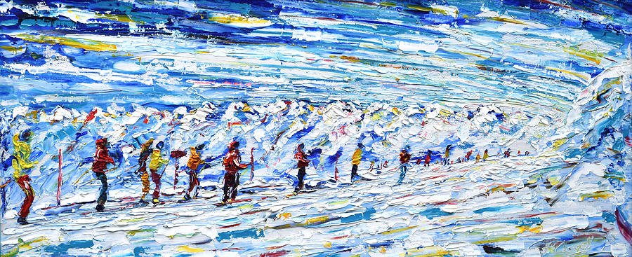 Grande Motte Glacier Tignes Painting by Pete Caswell