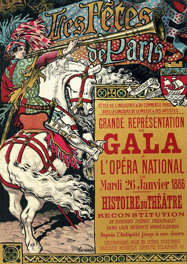 Grande Representation De Gala - Festival Of Paris - Retro travel Poster - Vintage Poster Mixed Media by Studio Grafiikka