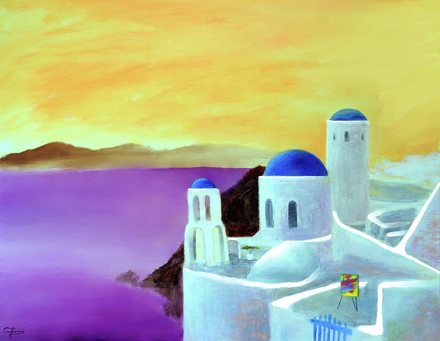 Grandeur Of Greece Painting by Larry Cirigliano
