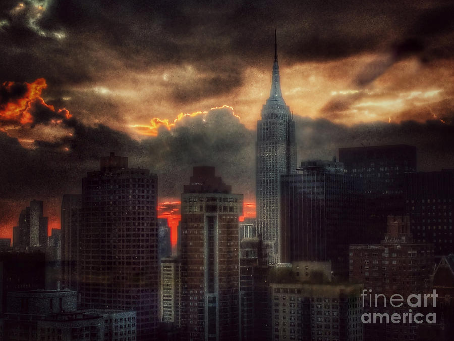 Grandeur of the Past - Empire State at Sunset Photograph by Miriam Danar