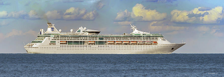 Grandeur Seas Cruise Ship - Pano Photograph by Brian Wallace
