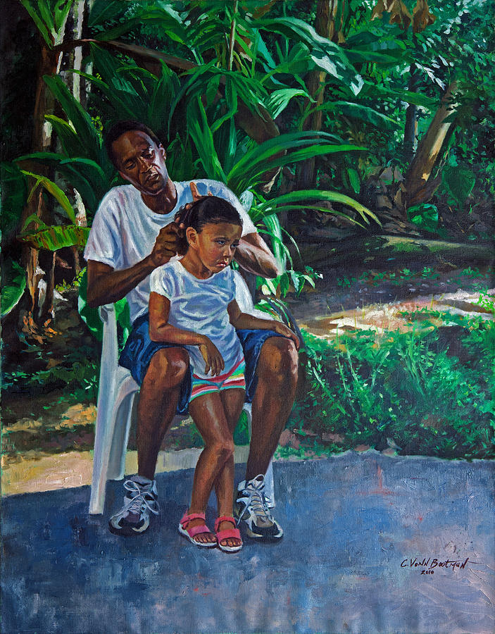 Grandfather and Child Painting by Colin Bootman