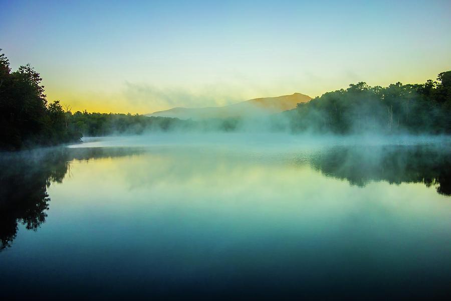 Grandfather Mountain Sunrise Reflections on Julian Price Lake in Photograph by Alex Grichenko