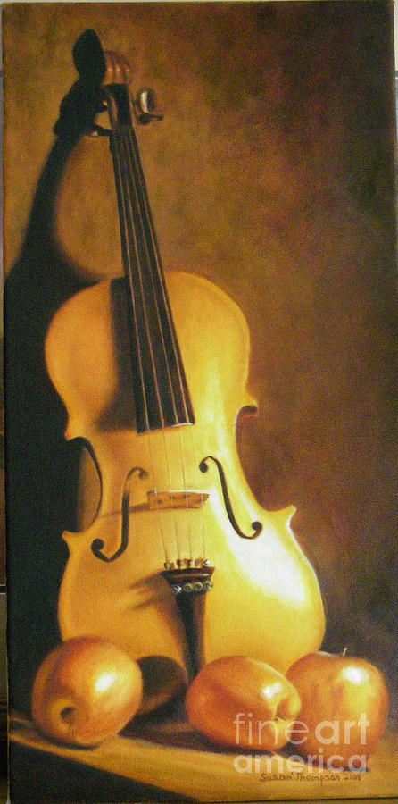 Grandfathers Fiddle Painting by Susan Thompson