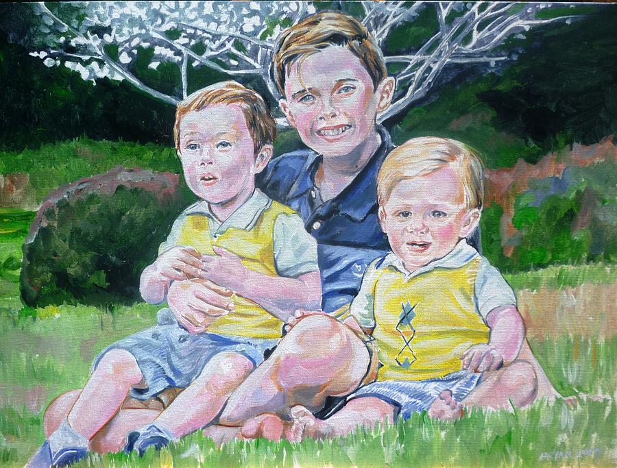 Grandkids Painting by Bryan Bustard