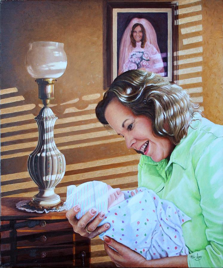 Grandma and Granddaughter Painting by Mike Ivey