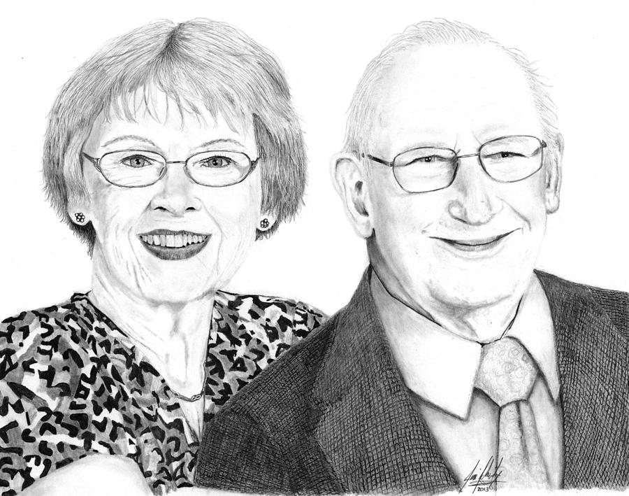 Grandma and Grandpa Portrait Drawing by James Schultz Fine Art America