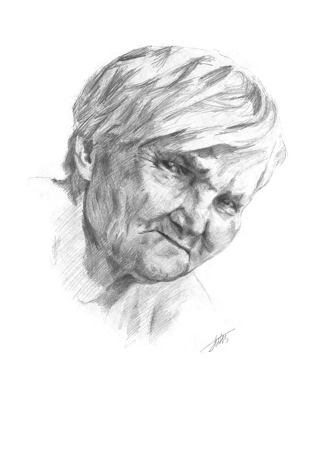 Grandma Drawing by Masha Batkova