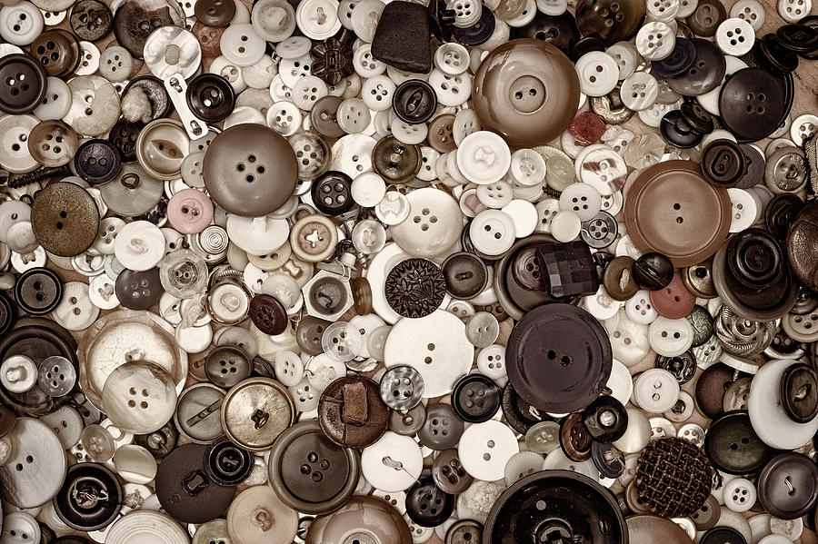 Still Life Photograph - Grandmas Buttons by Scott Norris