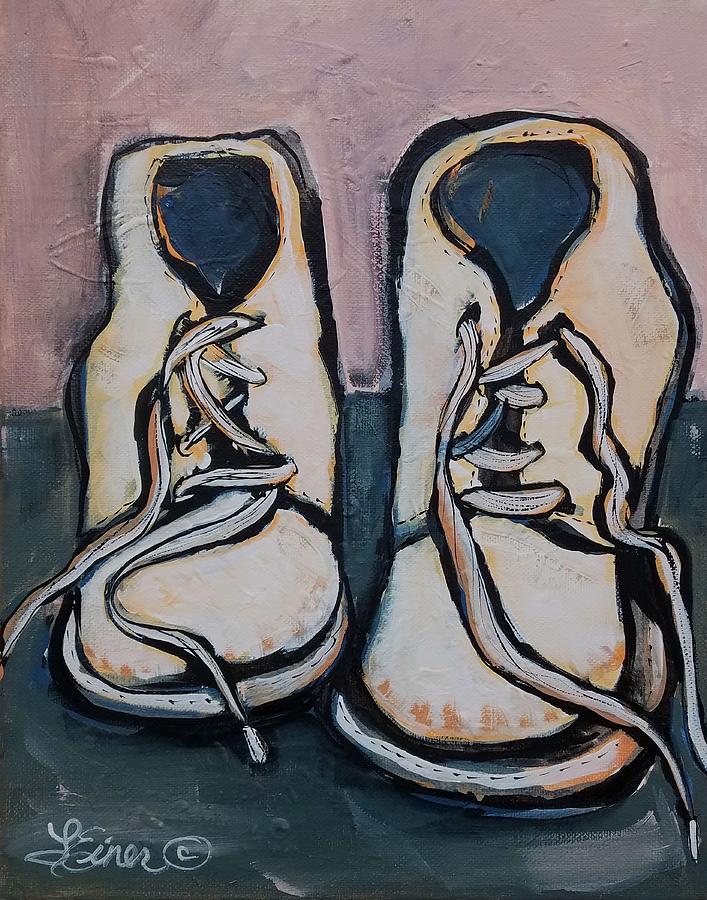 Grandmas First Shoes Painting by Terri Einer