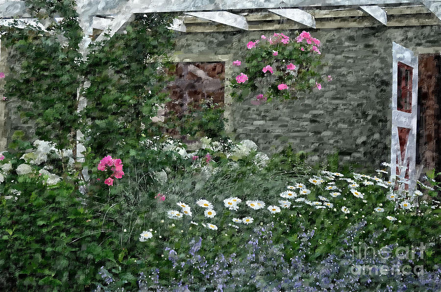 Rose Digital Art - Grandmas Garden by Mary Machare