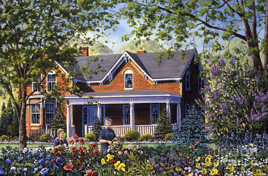 Grandma's Garden Painting by Roger Witmer