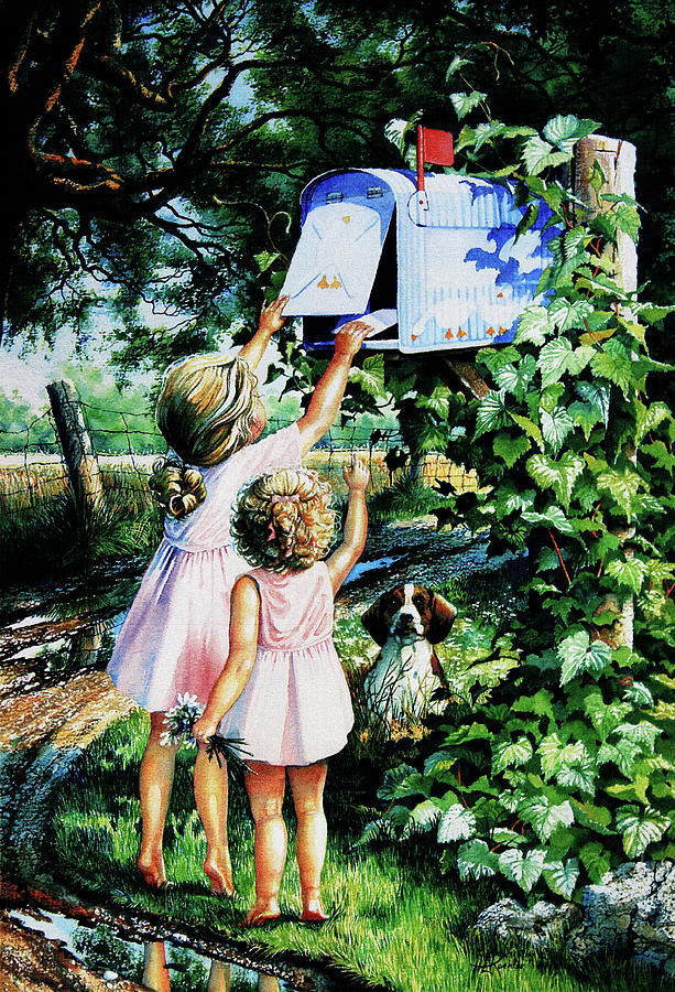 Mailbox Painting - Grandmas Letter by Hanne Lore Koehler