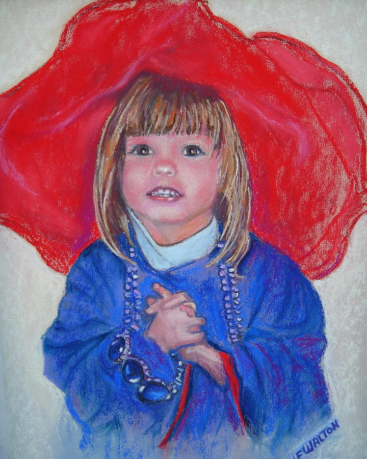 Grandmas Red Hat Angel Painting by Judy Fischer Walton