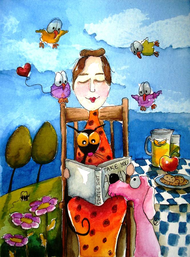 Bird Painting - Grandmas Story Time by Lucia Stewart
