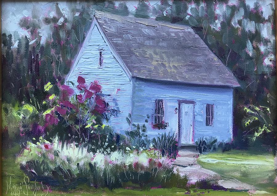 Landscape Painting - Grandmothers Cottage by Maggii Sarfaty