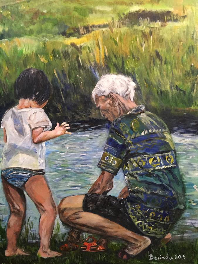 Grandpa And I Painting by Belinda Low