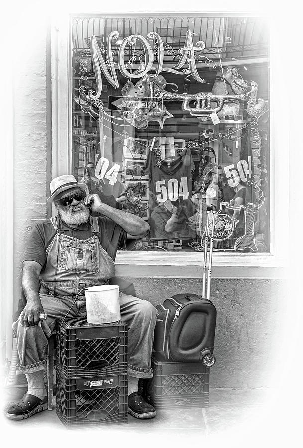 Grandpa Elliott Small - Vignette bw Photograph by Steve Harrington