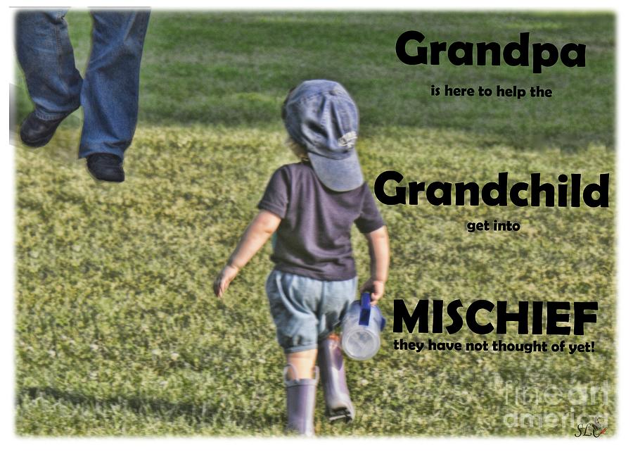 Grandpa helps with Mischief Digital Art by Sandra Clark