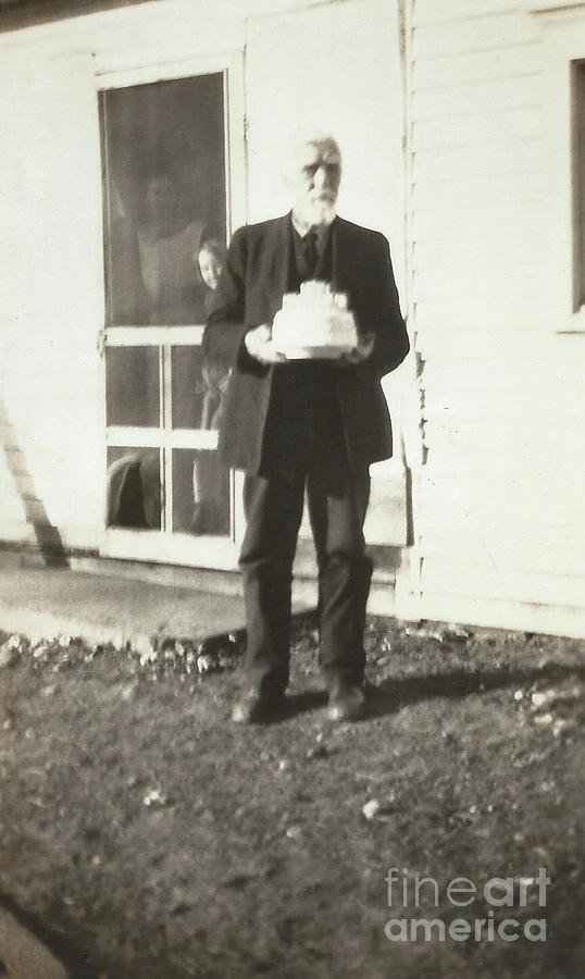 Grandpa Posing With Cake Photograph by Jenny Forker - Fine Art America