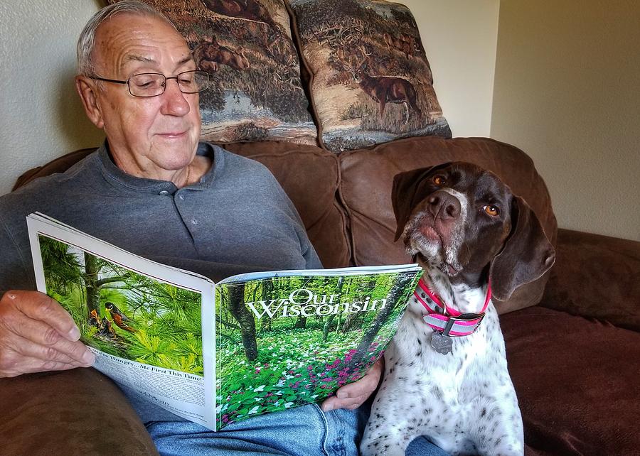 Grandpa Reading OW Photograph by Brook Burling