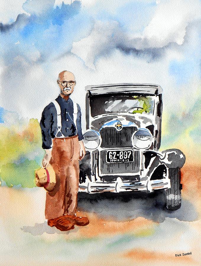 Senior Citizen Painting - Grandpas Chevy by Richard Zunkel Senior Citizen Painting - Grandpas Chevy by Richard Zunkel