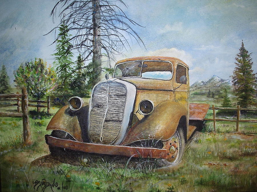 Grandpa's Flatbed Painting by Bryan Davis - Fine Art America