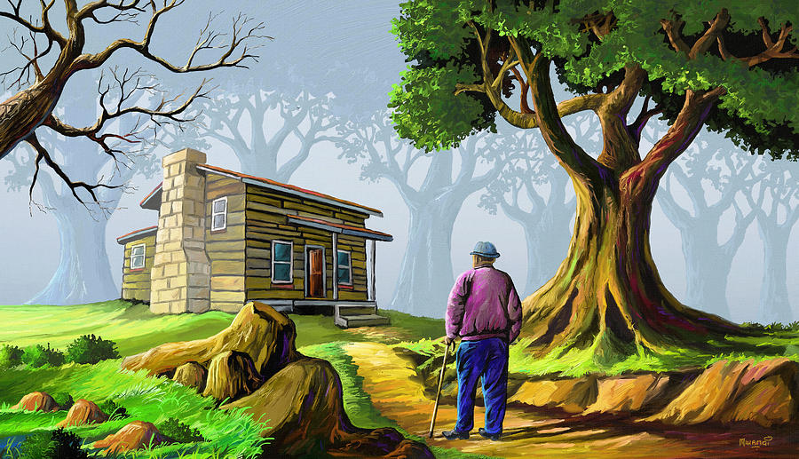 Grandpas Home Painting by Anthony Mwangi