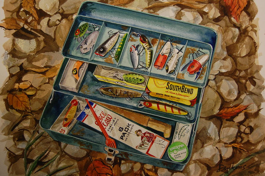Grandpa's Tackle Box Painting by Bill Dinkins - Fine Art America