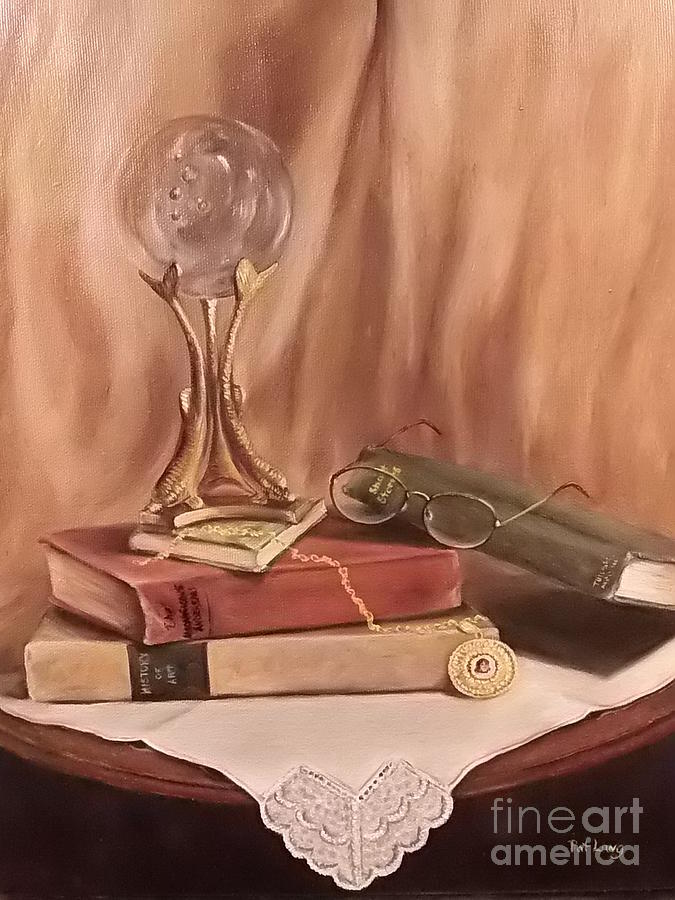 Still Life Painting - Grannies Locket by Patricia Lang Still Life Painting - Grannies Locket by Patricia Lang