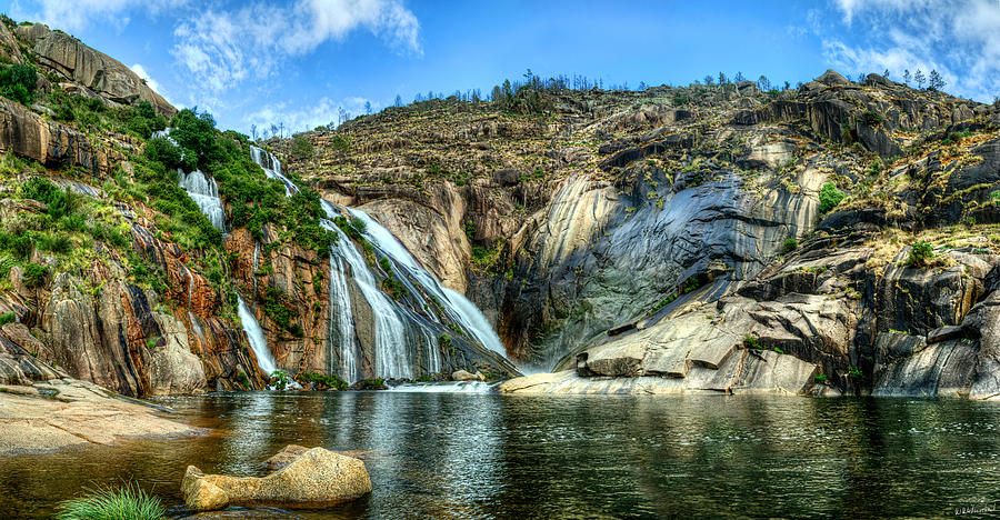 Granite mountain waterfall panorama Photograph by Weston Westmoreland