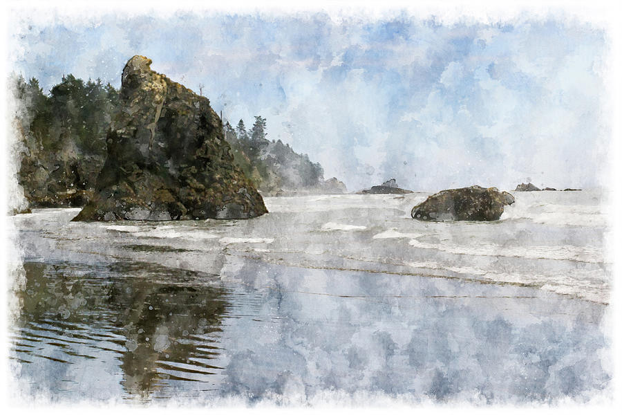 Olympic National Park Digital Art - Granite Stacks Olympic Park by Peter J Sucy