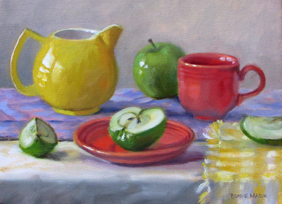 Apple Painting - Granny Smiths by Bonnie Mason