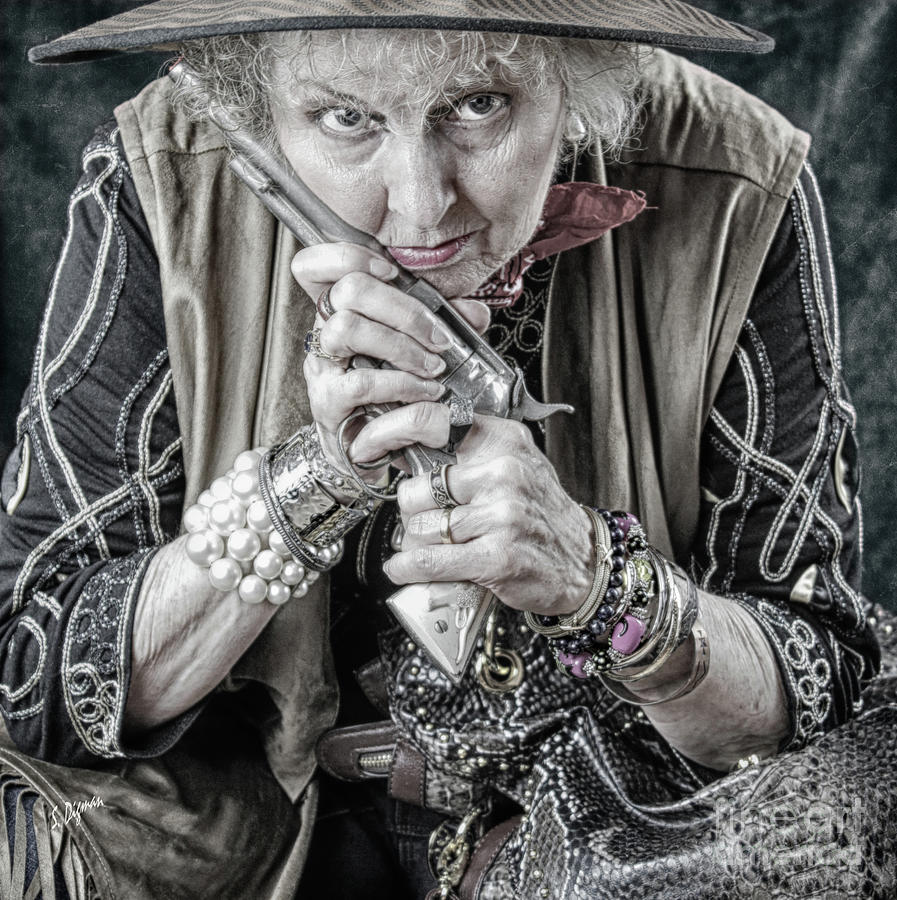 Beauty Photograph - Granny With Her Gun by Steven Digman Beauty Photograph - Granny With Her Gun by Steven Digman