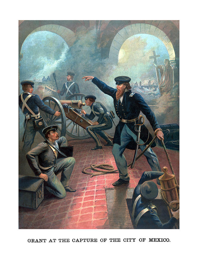 Us Presidents Painting - Grant At The Capture Of The City Of Mexico by War Is Hell Store