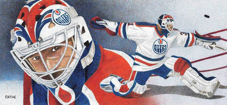 Edmonton Oilers Painting - Grant Fuhr by Rob Payne
