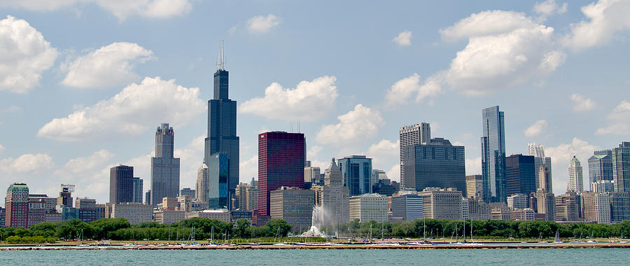Grant Park and Chicago Skyline Photograph by Alan Toepfer