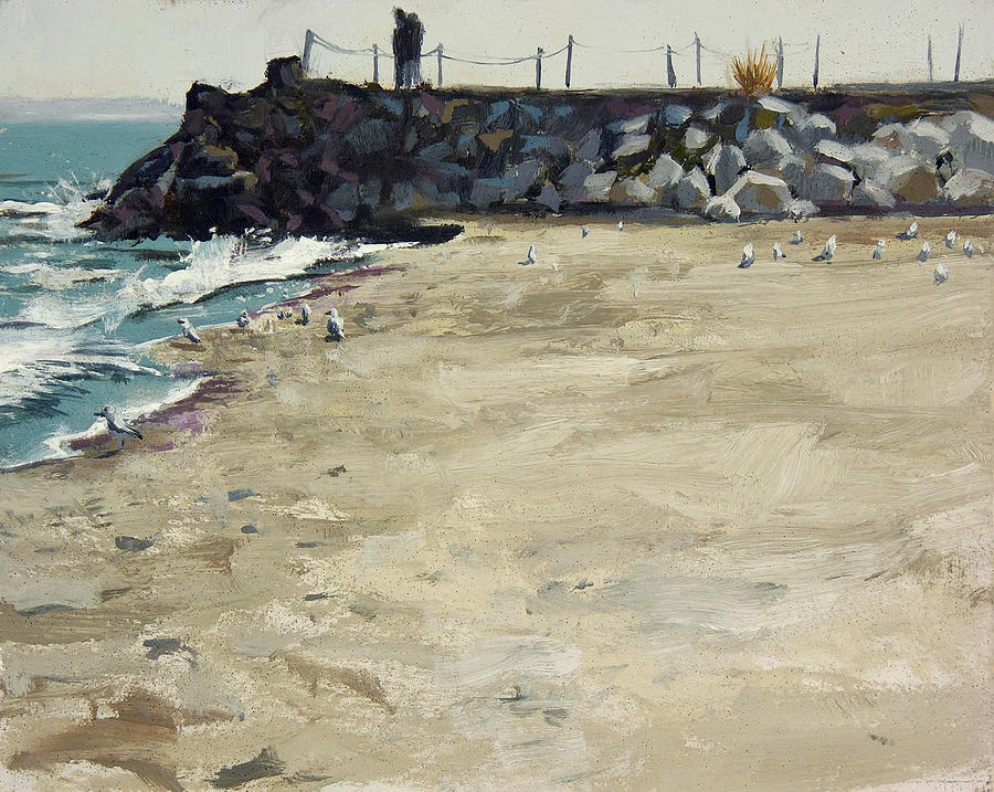 Plein Air Painting - Grant Park Beach No. 5 by Anthony Sell Plein Air Painting - Grant Park Beach No. 5 by Anthony Sell