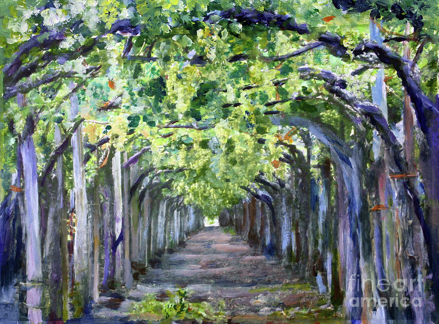 Grape Arbor Painting by Donna Walsh