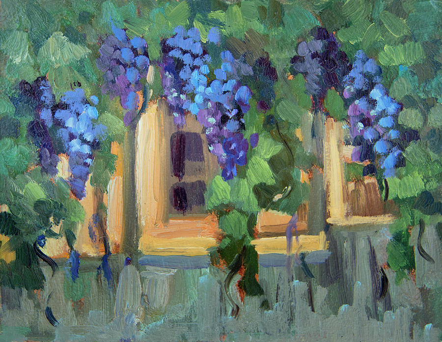 Grape Painting - Grape Arbor Provence by Diane McClary