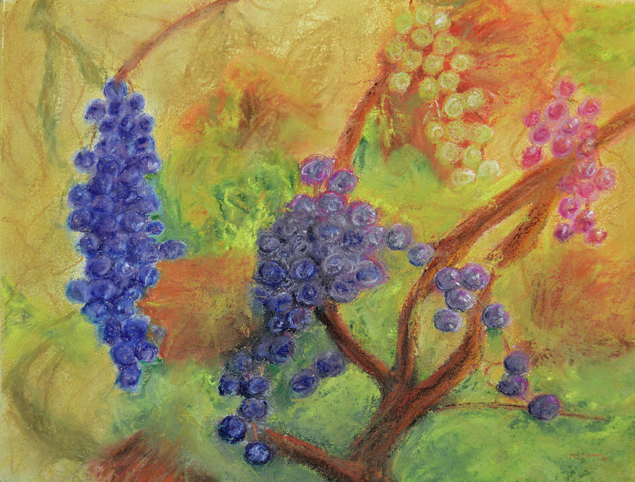 Grape Collage Painting by Ken Figurski