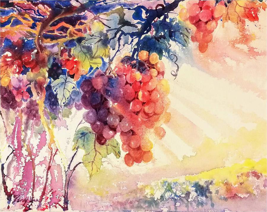 Grape Garden Painting by Ping Yan