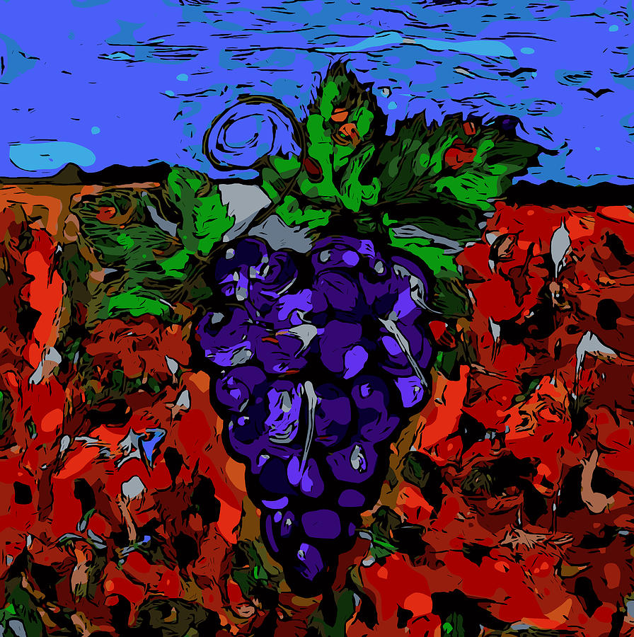 Grape Jazz digital Digital Art by Neal Barbosa