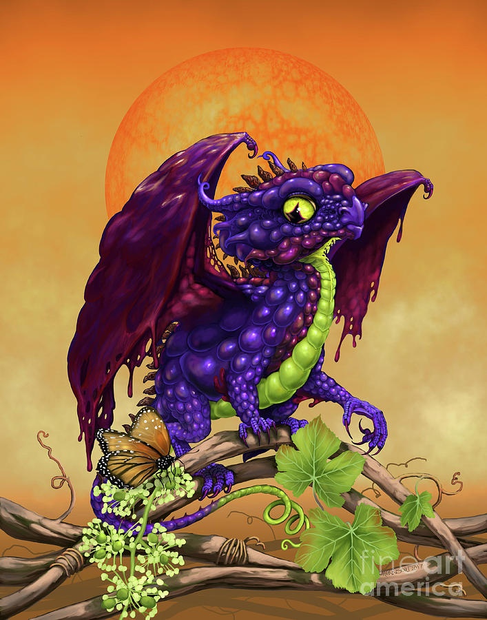 Dragon Digital Art - Grape Jelly Dragon by Stanley Morrison