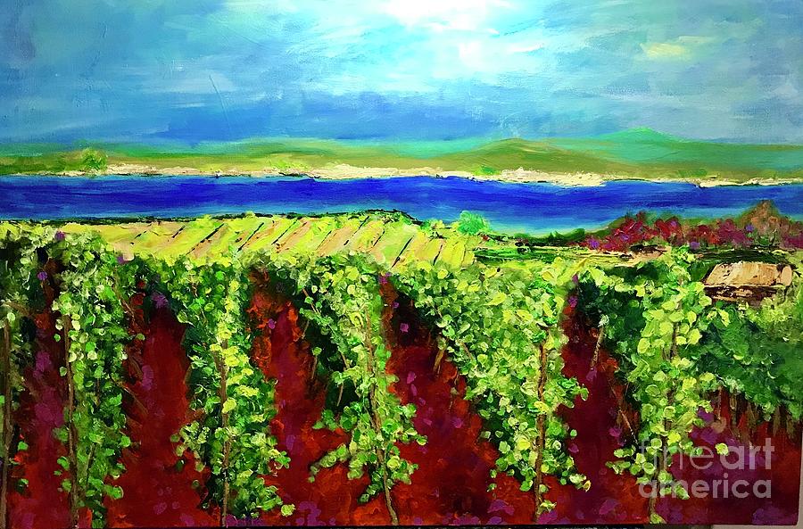 Grape One Orchard Painting by Sherry Harradence