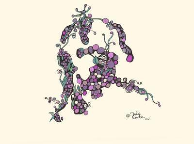 Grape Drawing - Grape Paradise by Julie Carter