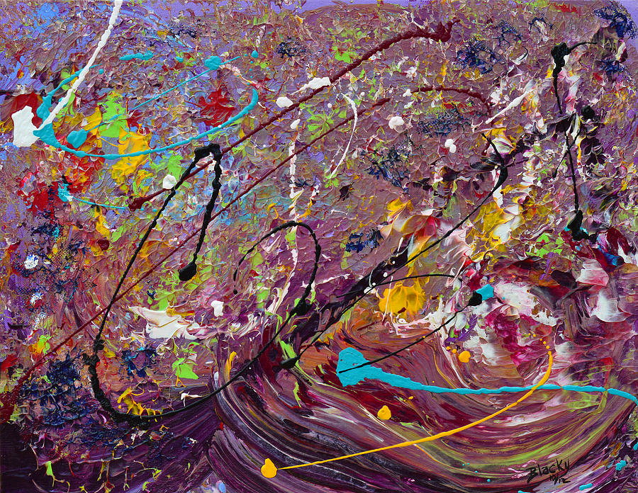 Abstract Painting - Grape Stomp by Donna Blackhall