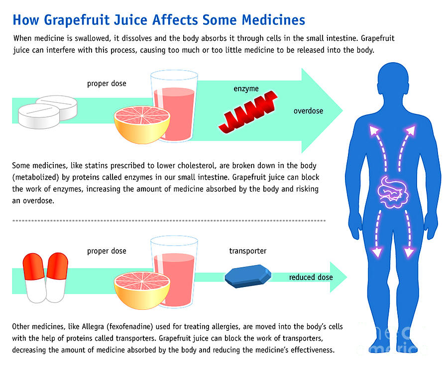 Grapefruit Juice And Medicine Warning Photograph by Science Source