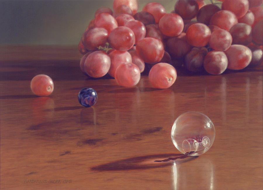 Still Life Painting - Grapes and Marbles by Barbara Groff