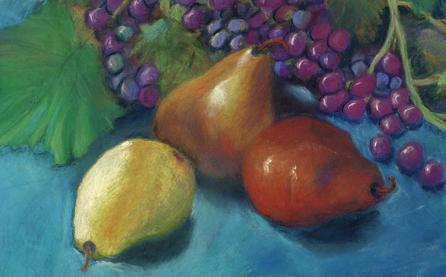 Grapes and Pears 2 Pastel Pastel by Antonia Citrino